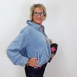 Bubble Denim Jacket W/ Back Pleats