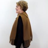 Fringe Poncho W/ Collar