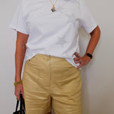 FOIL LINEN STRETCH SHORT