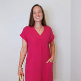 Dress W/ Shirring & Pockets