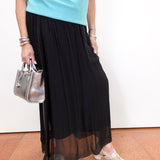 Brenda Silk Foldover Waist Skirt