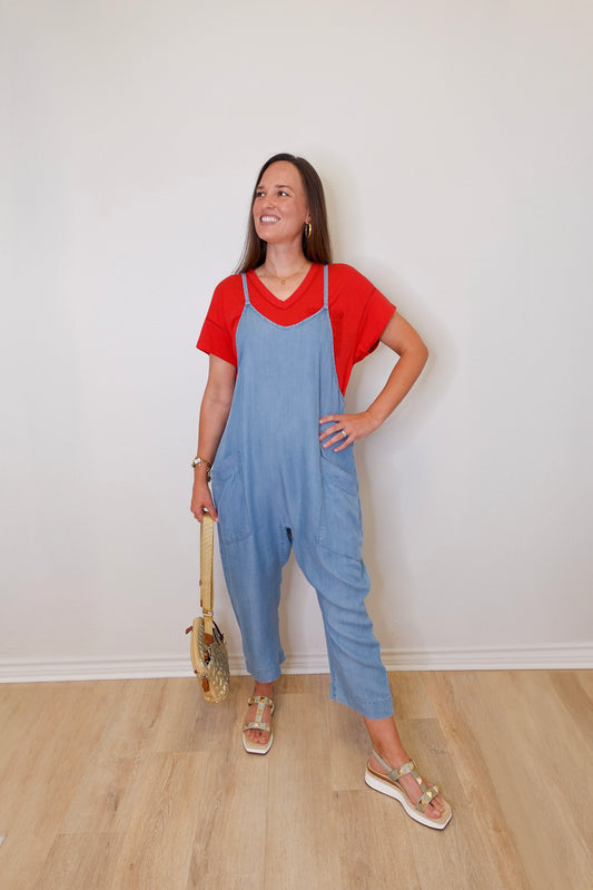 Comfy Jumpsuit W/ Patch Pockets