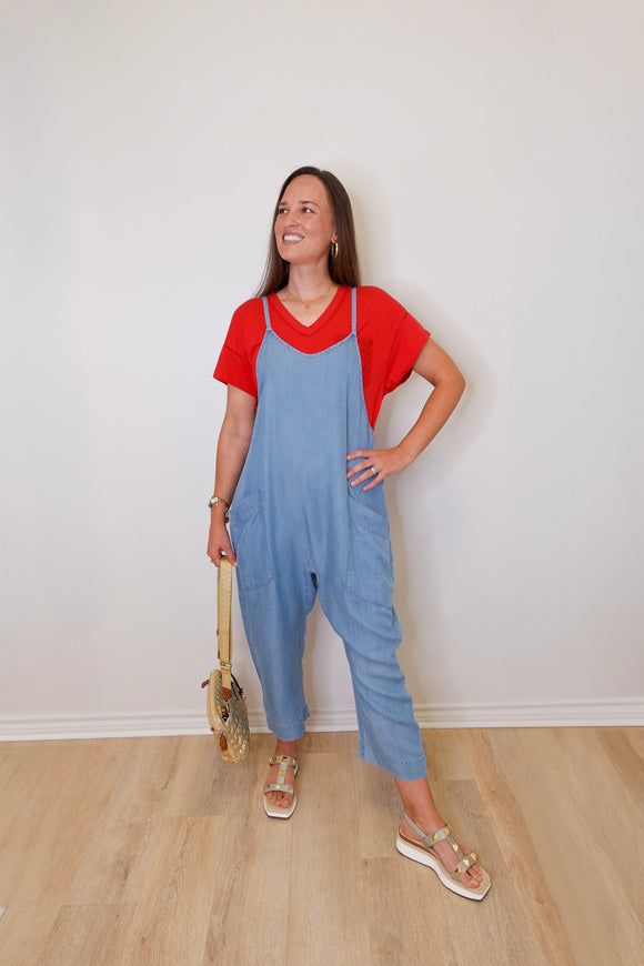 Comfy Jumpsuit W/ Patch Pockets