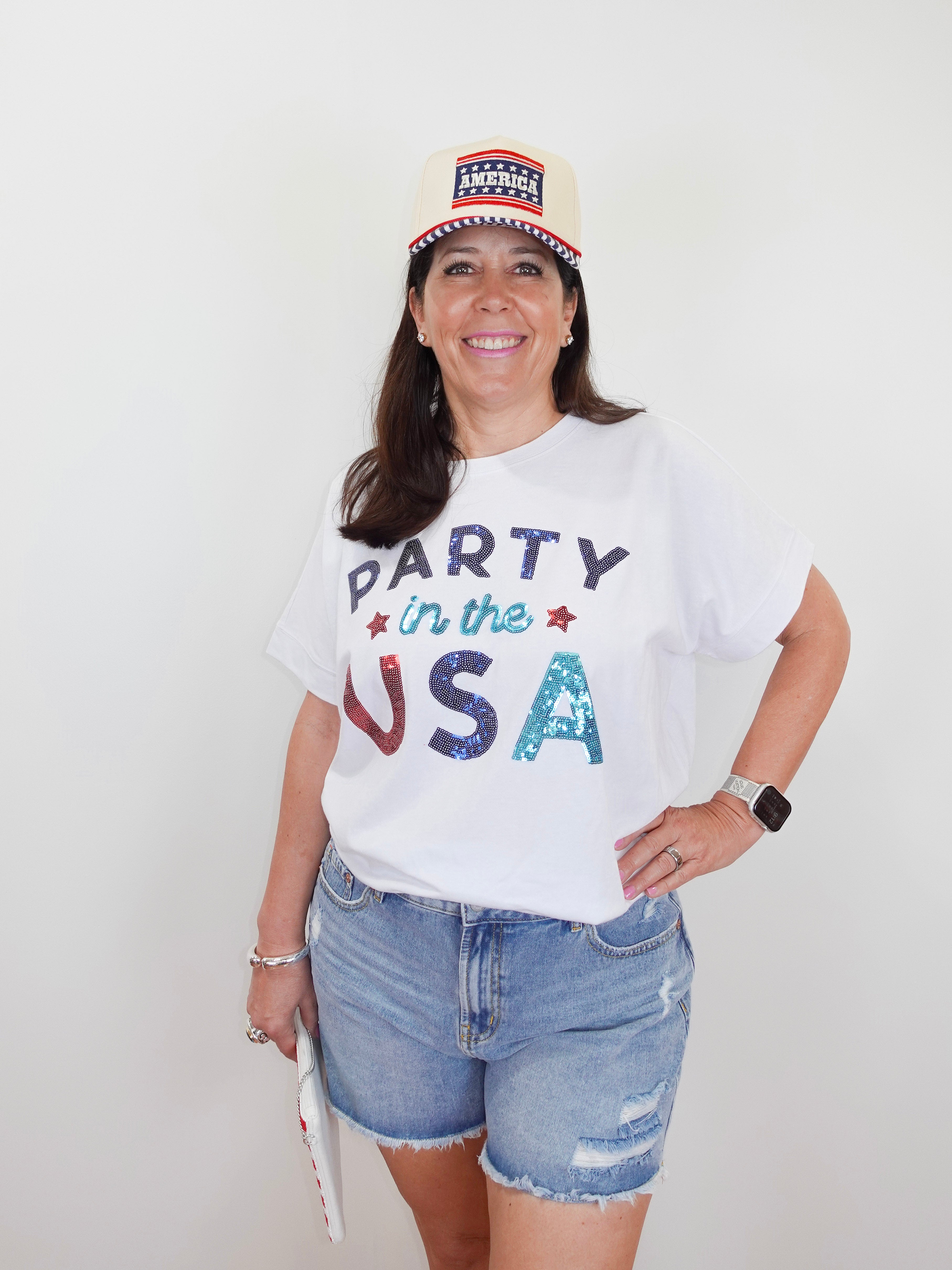 Americana Sparkle Party In The USA Tee - TresChicTexas