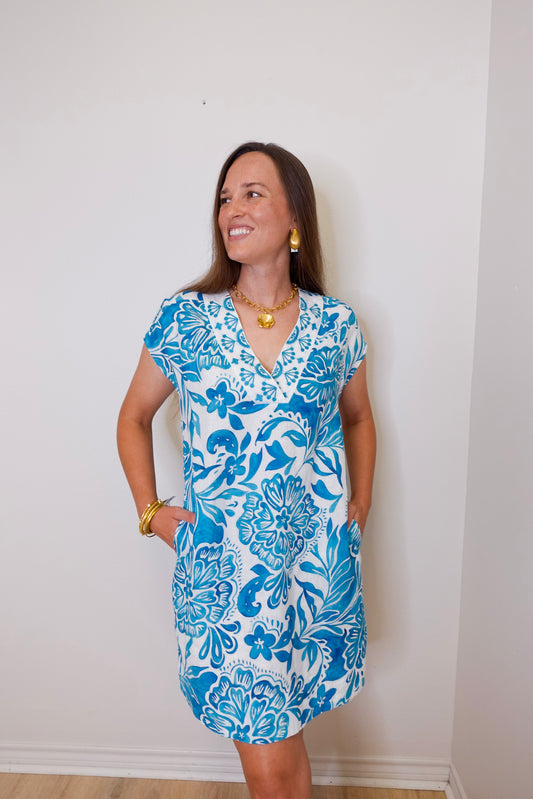 Wide Placket Dolman Dress