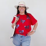Americana Sparkle Bow Tee - TresChicTexas