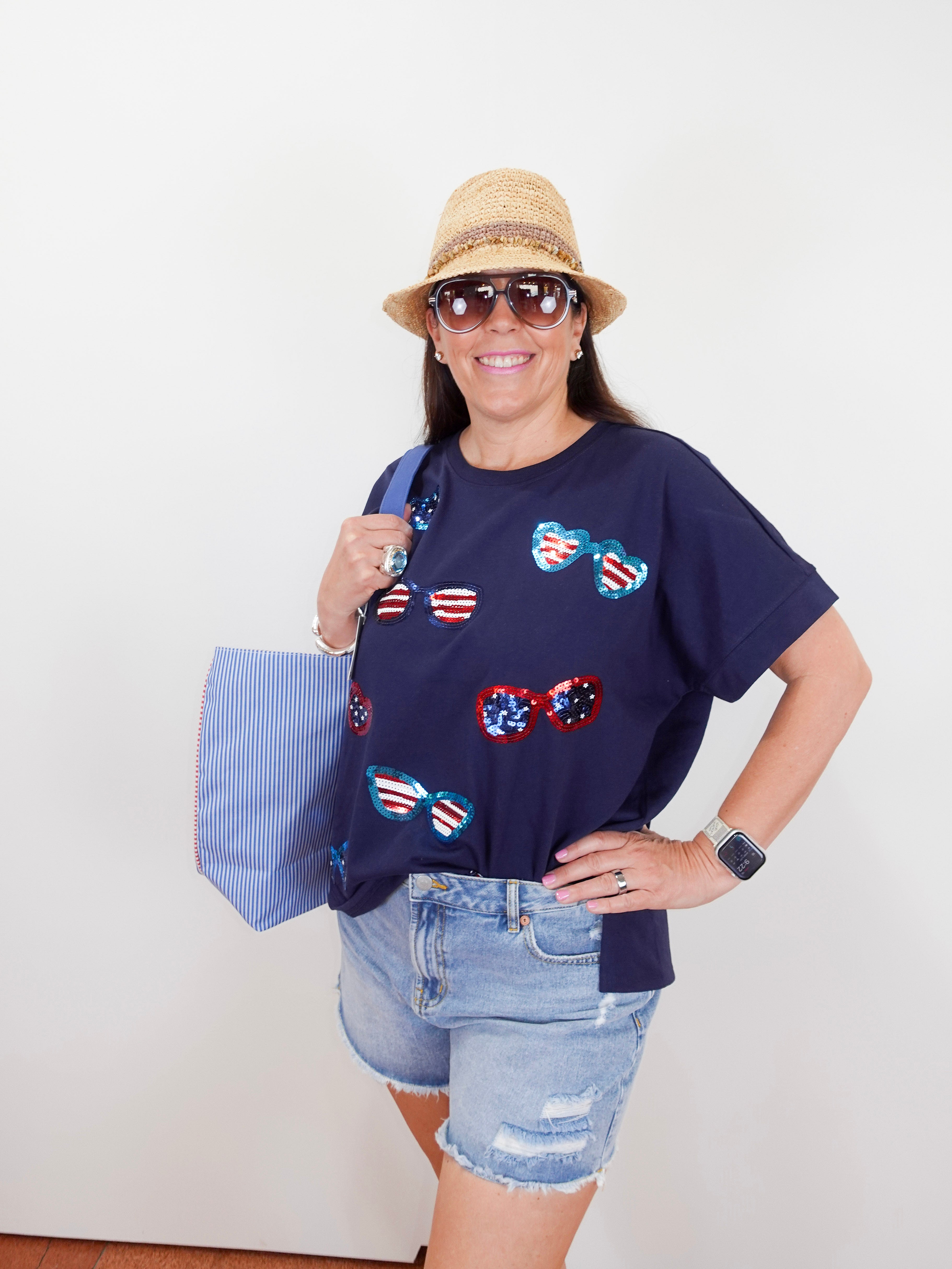 Americana Sparkle Shades Tee - TresChicTexas