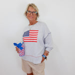 American Flag Relaxed Sweatshirt - TresChicTexas