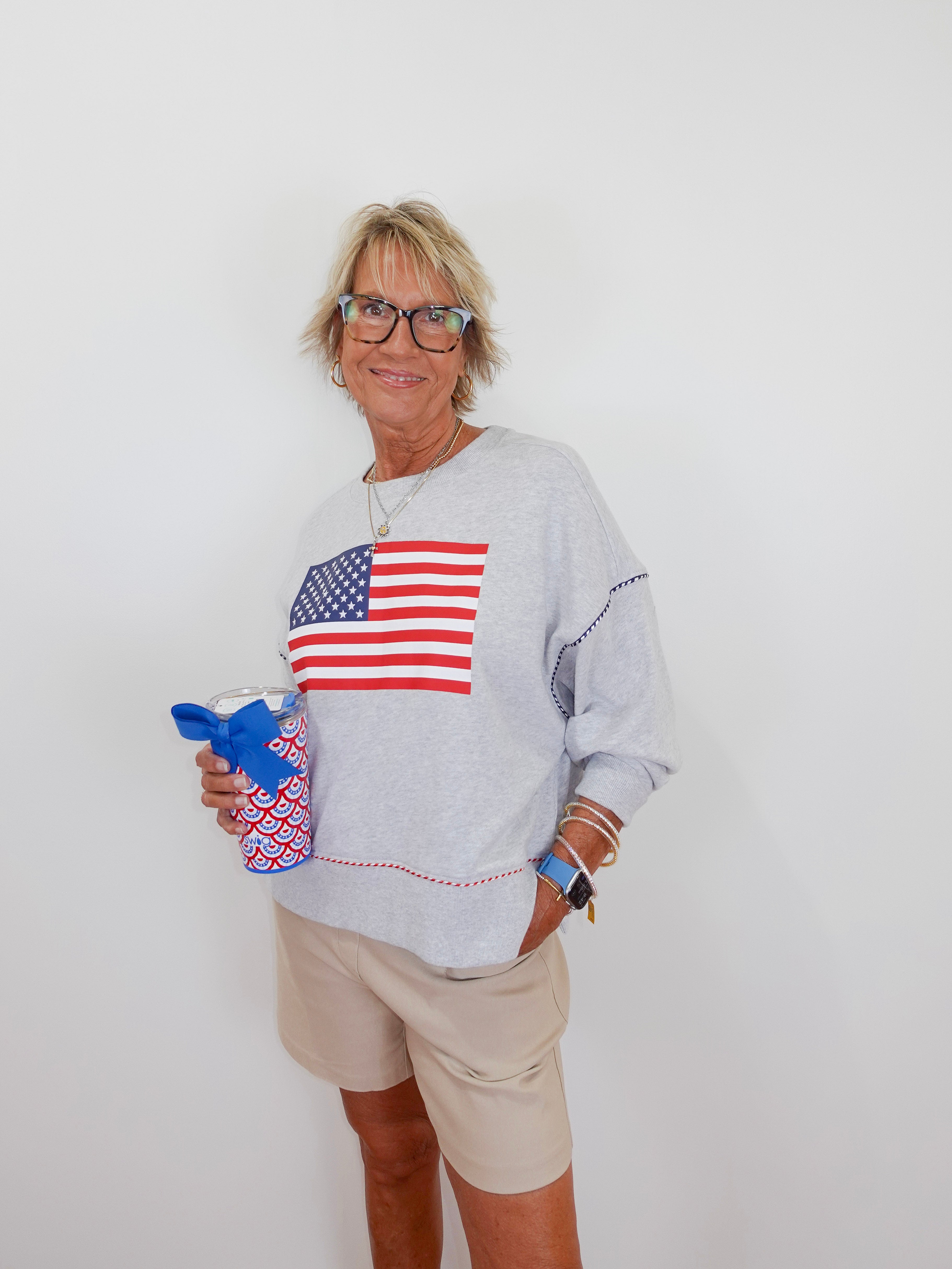 American Flag Relaxed Sweatshirt - TresChicTexas