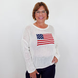 Flag Open Knit Coverup Sweater