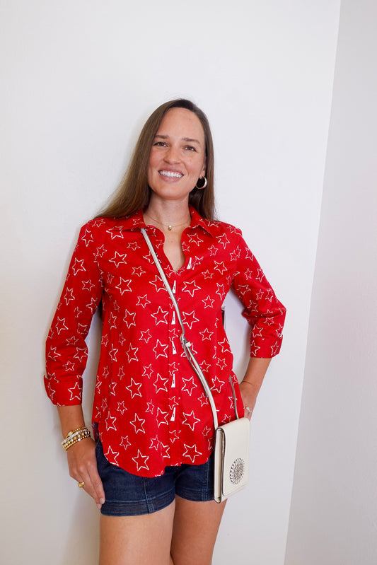 3/4 Slv Button Front Tunic