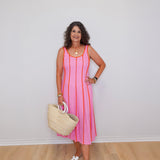 Sleeveless Striped Midi Dress