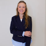 DBL BREASTED BLAZER W/ ATTACHED SHIRT CUFF