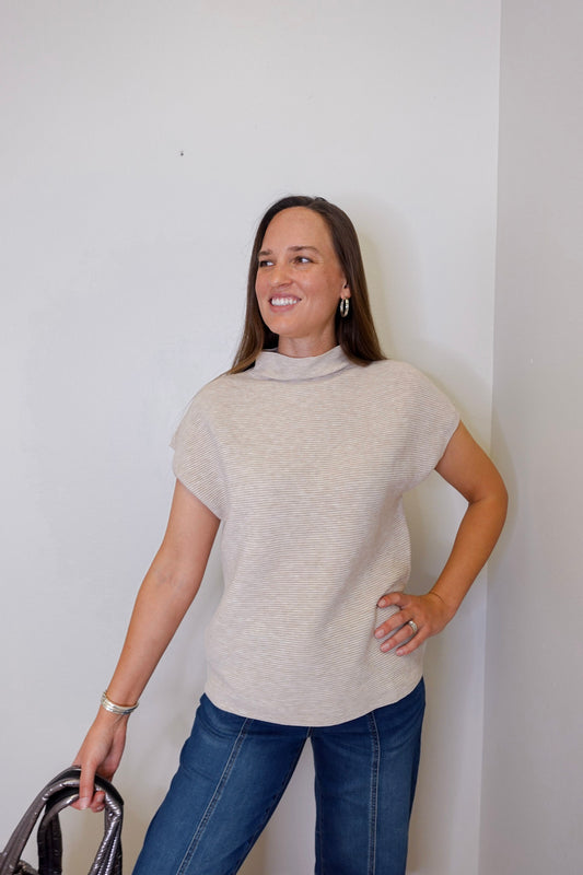 Ottoman Cap Sleeve Sweater Vest