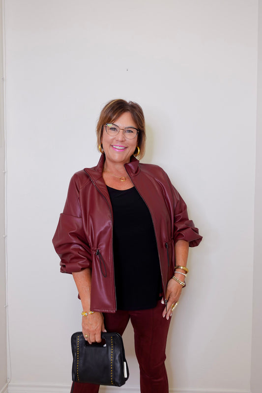 Leather Blazer W/ Zipper