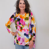 Tissue Crinkle Drape Collar Tunic