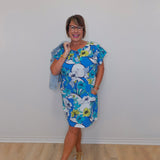 Coastal Cotton Kaftan Dress