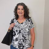 Paisley Scroll V-Neck Tee