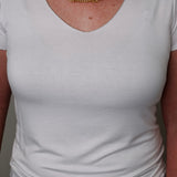 Scoop Neck Lurex Trim Tee