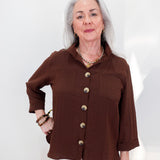 3/4 Sleeve Button Down Blouse - TresChicTexas