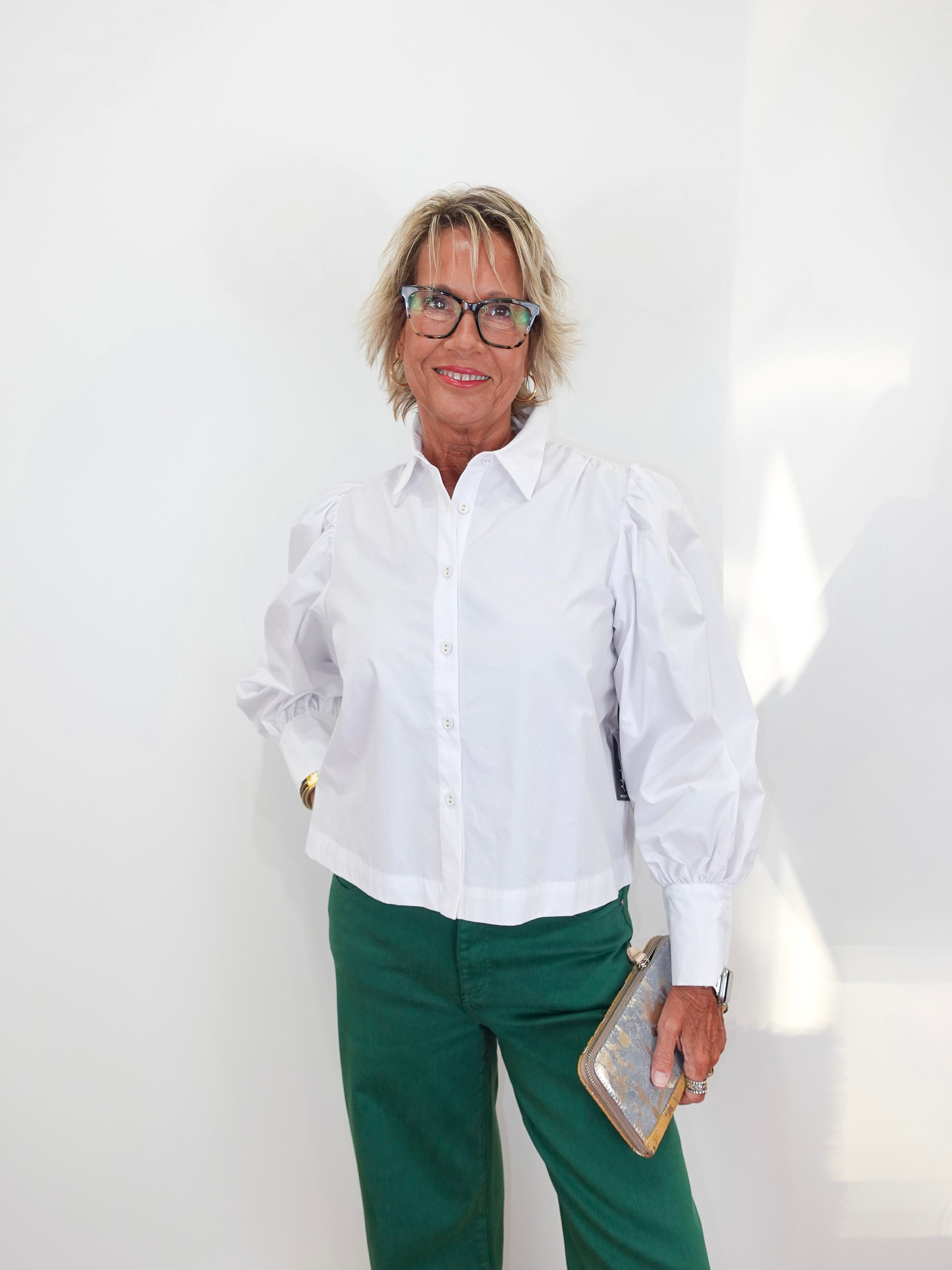 Puff Long Sleeve Button Down Blouse - TresChicTexas
