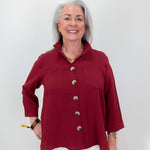 3/4 Sleeve Button Down Blouse - TresChicTexas