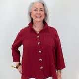 3/4 Sleeve Button Down Blouse - TresChicTexas