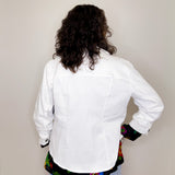 BUTTON FRONT JACKET W/ POCKETS & RUCHED SLEEVES