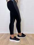 FAUX LEATHER COMBO LEGGINGS