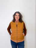 QUILTED FRONT ZIP SWEATER VEST