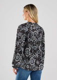 L/S V-NECK MIX MEDIA TOP