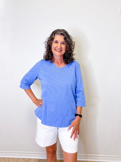 PERUVIAN COTTON ELBOW SLEEVE TEE