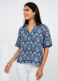 LINEN BLEND POPOVER TOP