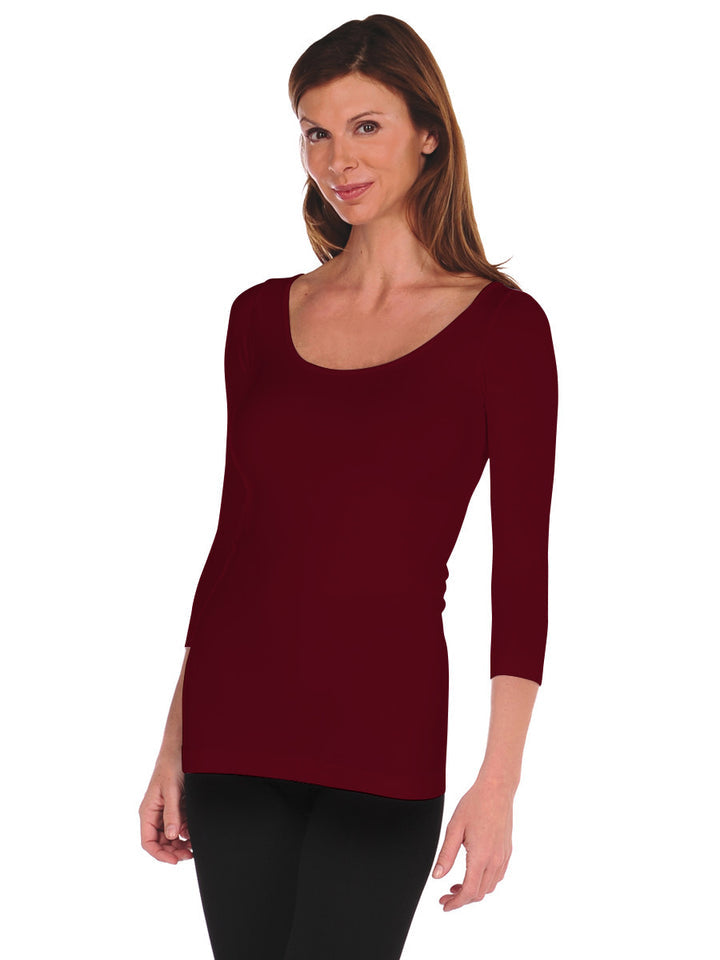 Seamless 3/4 Sleeve Solid Tee