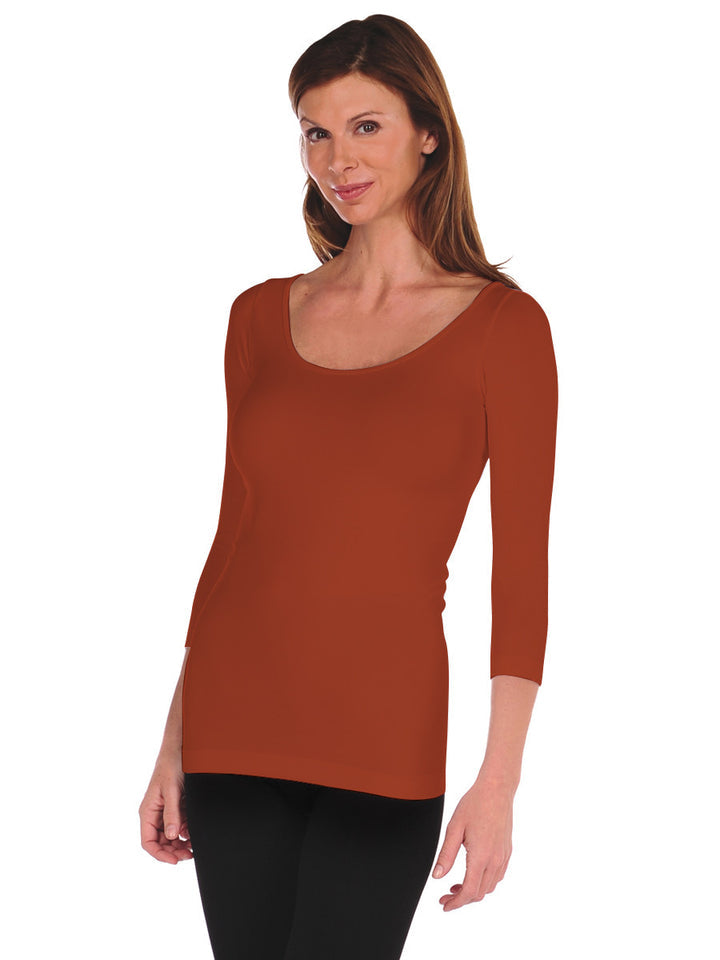 Seamless 3/4 Sleeve Solid Tee