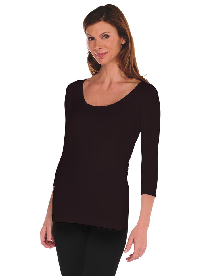 Seamless 3/4 Sleeve Solid Tee