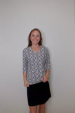 3/4 Sleeve V-neck Top