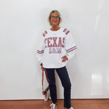 Texas A&M Gingham Words Jersey Sweatshirt - TresChicTexas