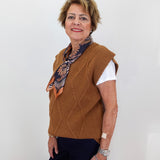 Split Crew Neck Sweater Vest