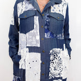 Patchwork Button Down Denim Dress