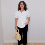 Elbow Puff slv Snap Front Shirt