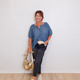 Peasant Button Down Blouse