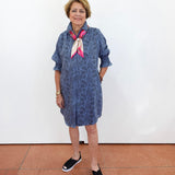 Smocked Sleeve Button Down Dress