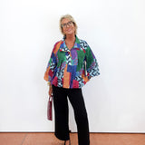 Mixed Art Balloon Sleeve Jacket