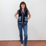 Varsity Denim Patch Vest