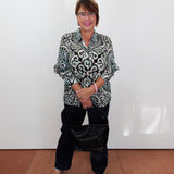 Button down Blouse W/ Roll-Tab Sleeves