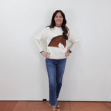 Crew Neck PuuOver W/ Horse Head Motif On Front