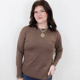 L/S High-Low Crewneck Knit Top