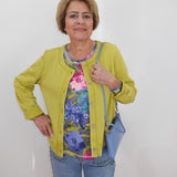 Colorwashed Terry Cropped Cardigan