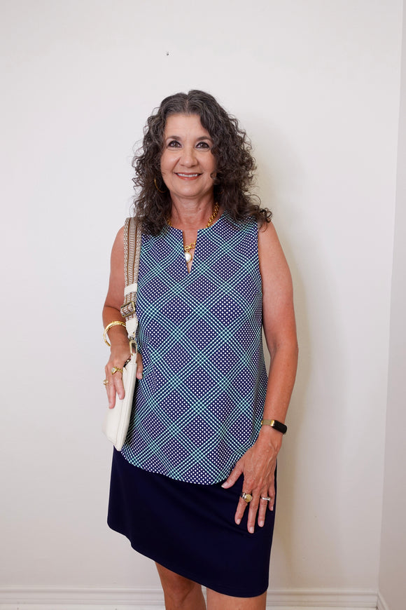Sleeveless Keyhole Top
